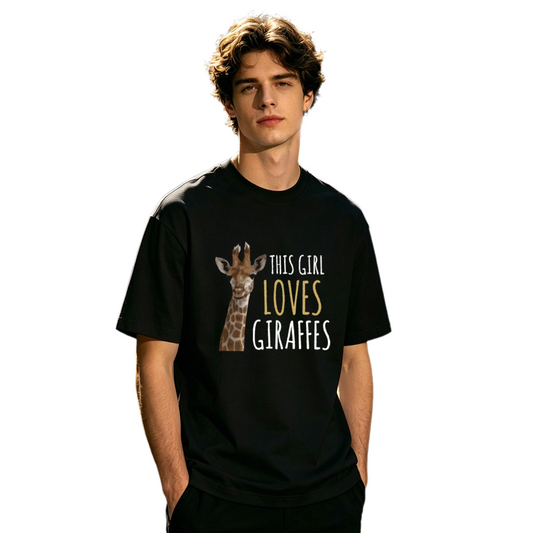 This Girl Loves Giraffes Cute Animal Lover Graphic T-Shirt