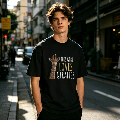 This Girl Loves Giraffes Cute Animal Lover Graphic T-Shirt