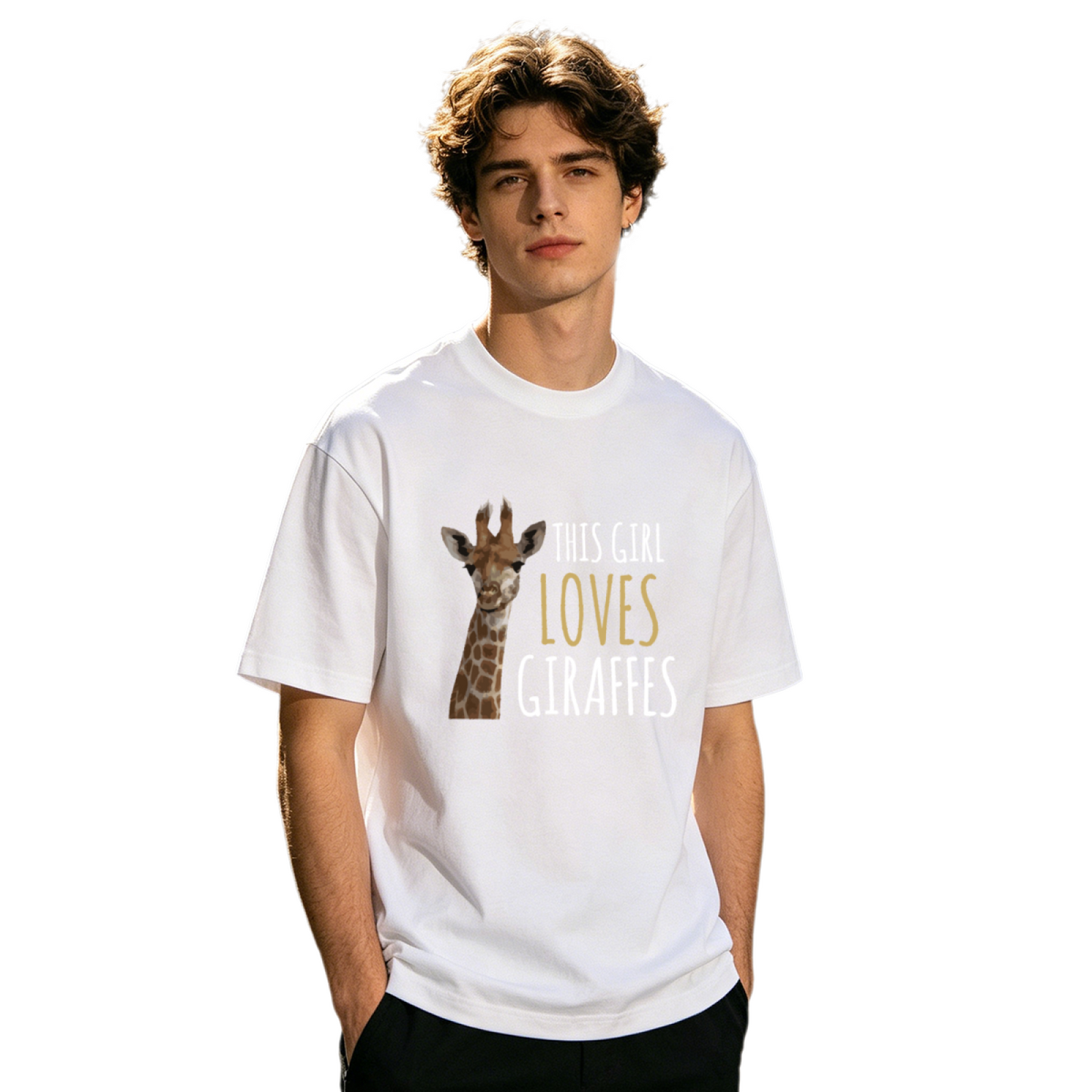 This Girl Loves Giraffes Cute Animal Lover Graphic T-Shirt
