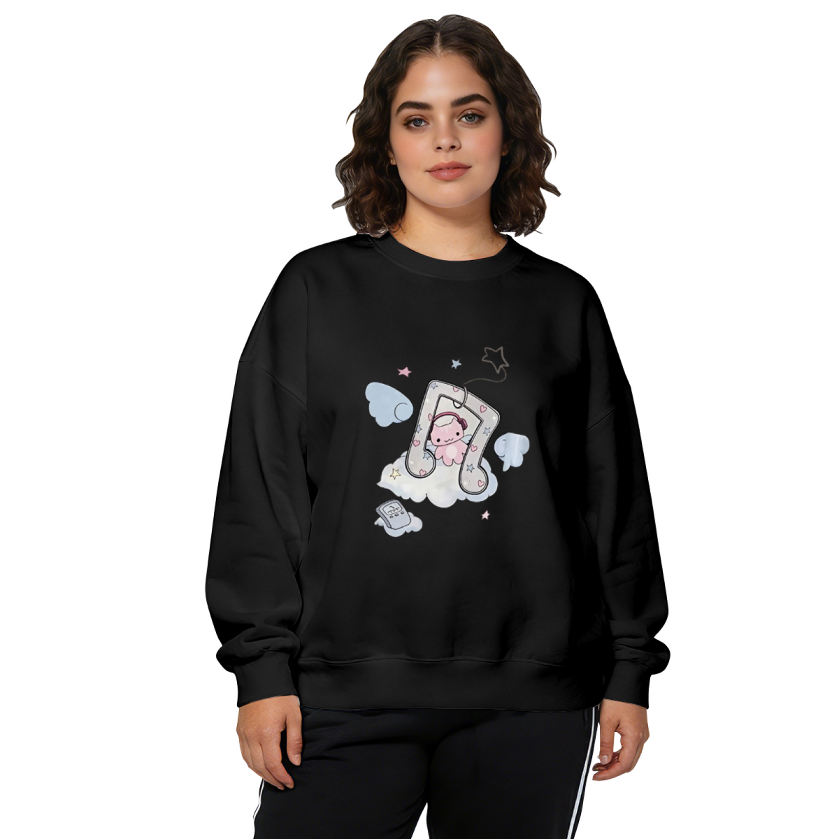 Celestial Moon Phase Star Crewneck Sweatshirt | Mystical Lunar Graphic Pullover