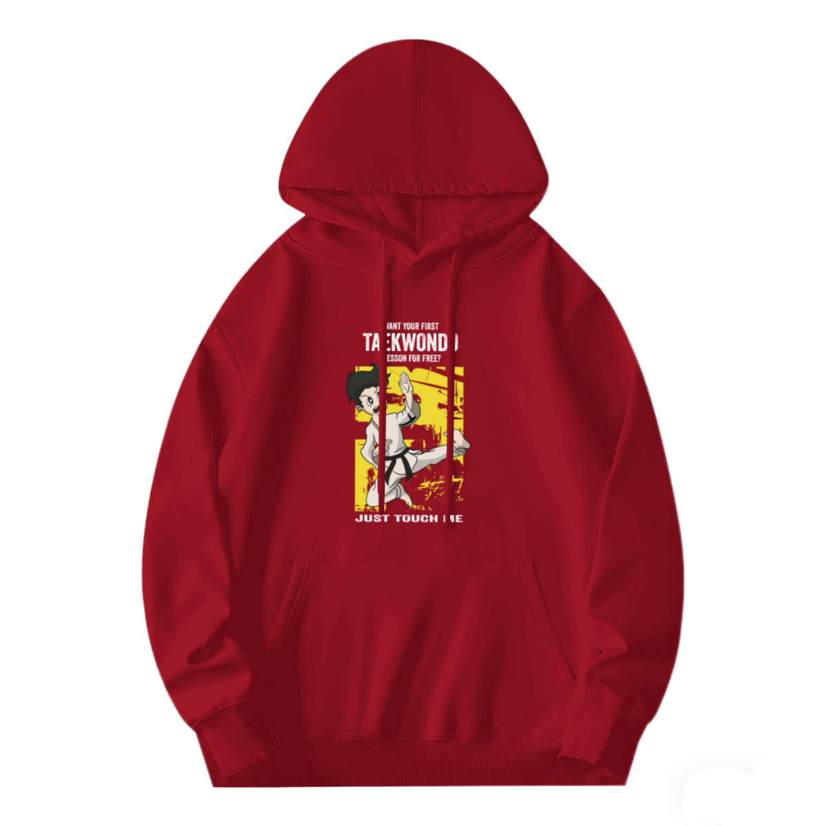 Taekwondo Cartoon Red Men¡¯s Hoodie, Warm Comfortable Fit