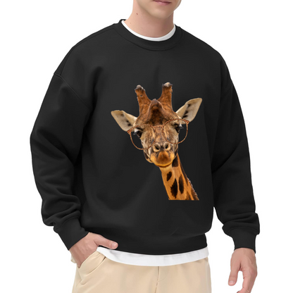 Cool Giraffe With Stylish Glasses Crewneck Sweatshirt