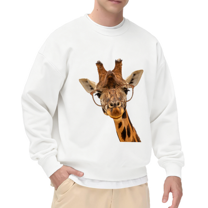 Cool Giraffe With Stylish Glasses Crewneck Sweatshirt