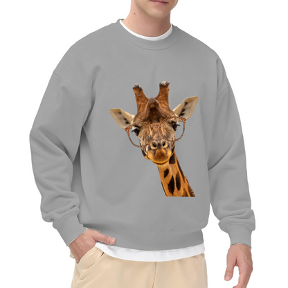 Cool Giraffe With Stylish Glasses Crewneck Sweatshirt