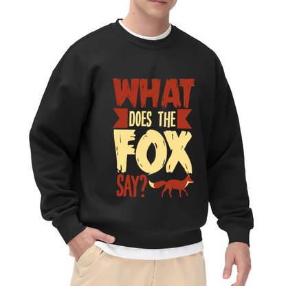 What Does The Fox Say Retro Meme Fox Graphic Crewneck Sweatshirt