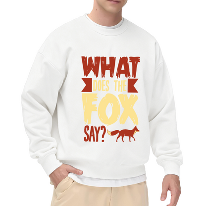 What Does The Fox Say Retro Meme Fox Graphic Crewneck Sweatshirt