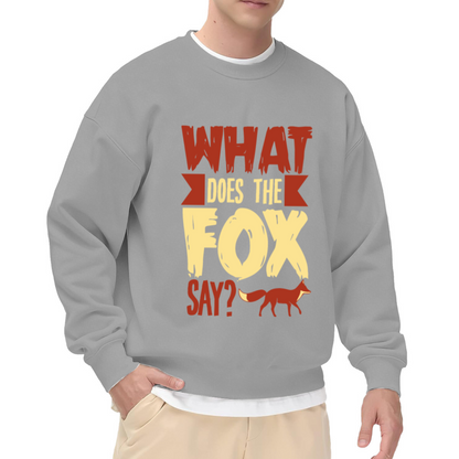What Does The Fox Say Retro Meme Fox Graphic Crewneck Sweatshirt
