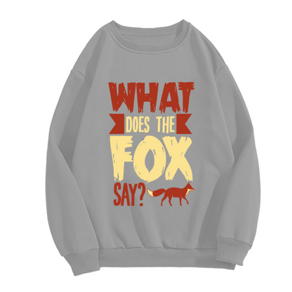 What Does The Fox Say Retro Meme Fox Graphic Crewneck Sweatshirt