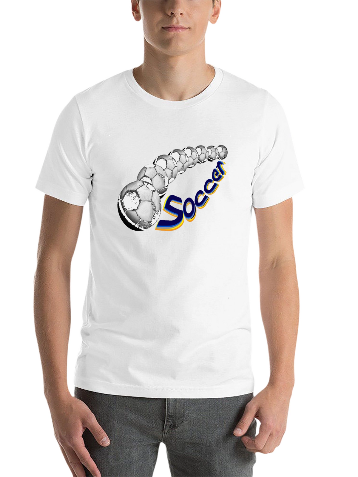 Soccer Balls Graphic Black T-Shirt