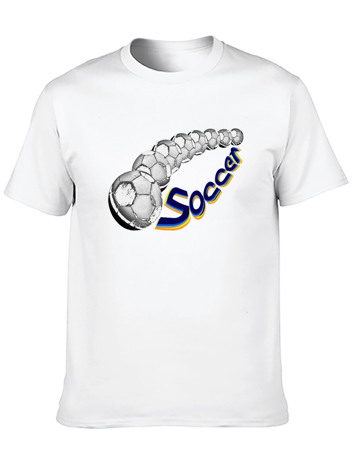 Soccer Balls Graphic Black T-Shirt