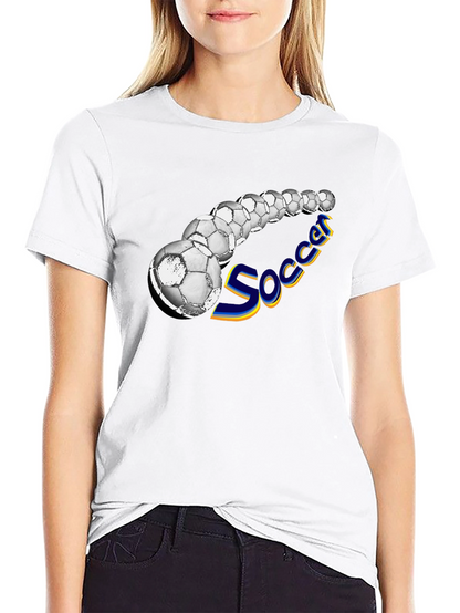 Soccer Balls Graphic Black T-Shirt