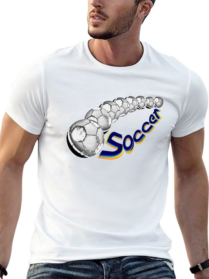 Soccer Balls Graphic Black T-Shirt