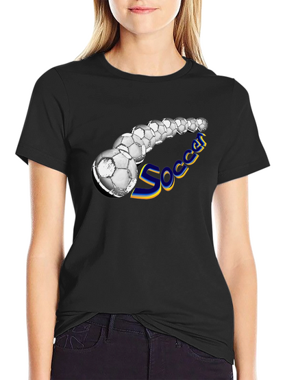 Soccer Balls Graphic Black T-Shirt