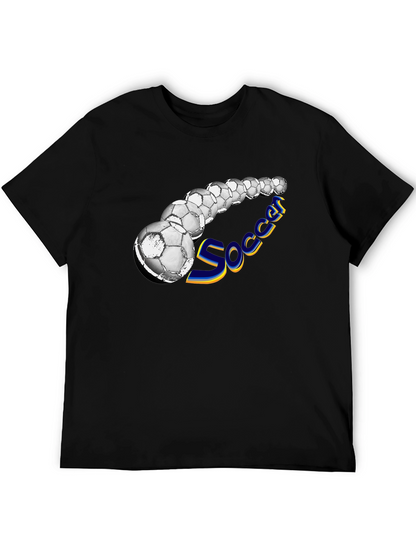 Soccer Balls Graphic Black T-Shirt
