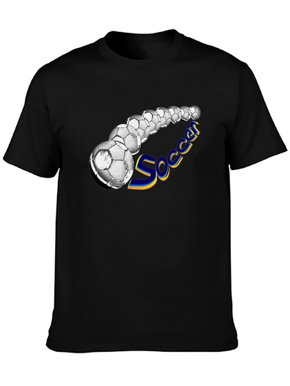 Soccer Balls Graphic Black T-Shirt
