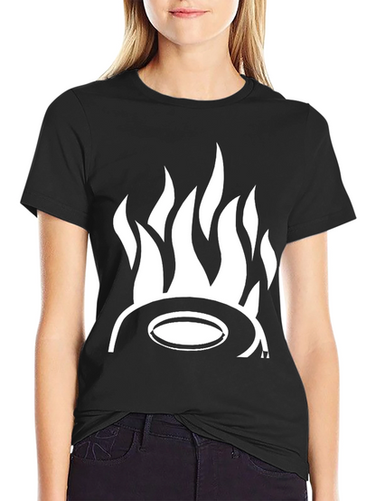 Fiery Hat Graphic Tee - Bold Black T-Shirt