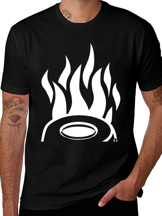 Fiery Hat Graphic Tee - Bold Black T-Shirt