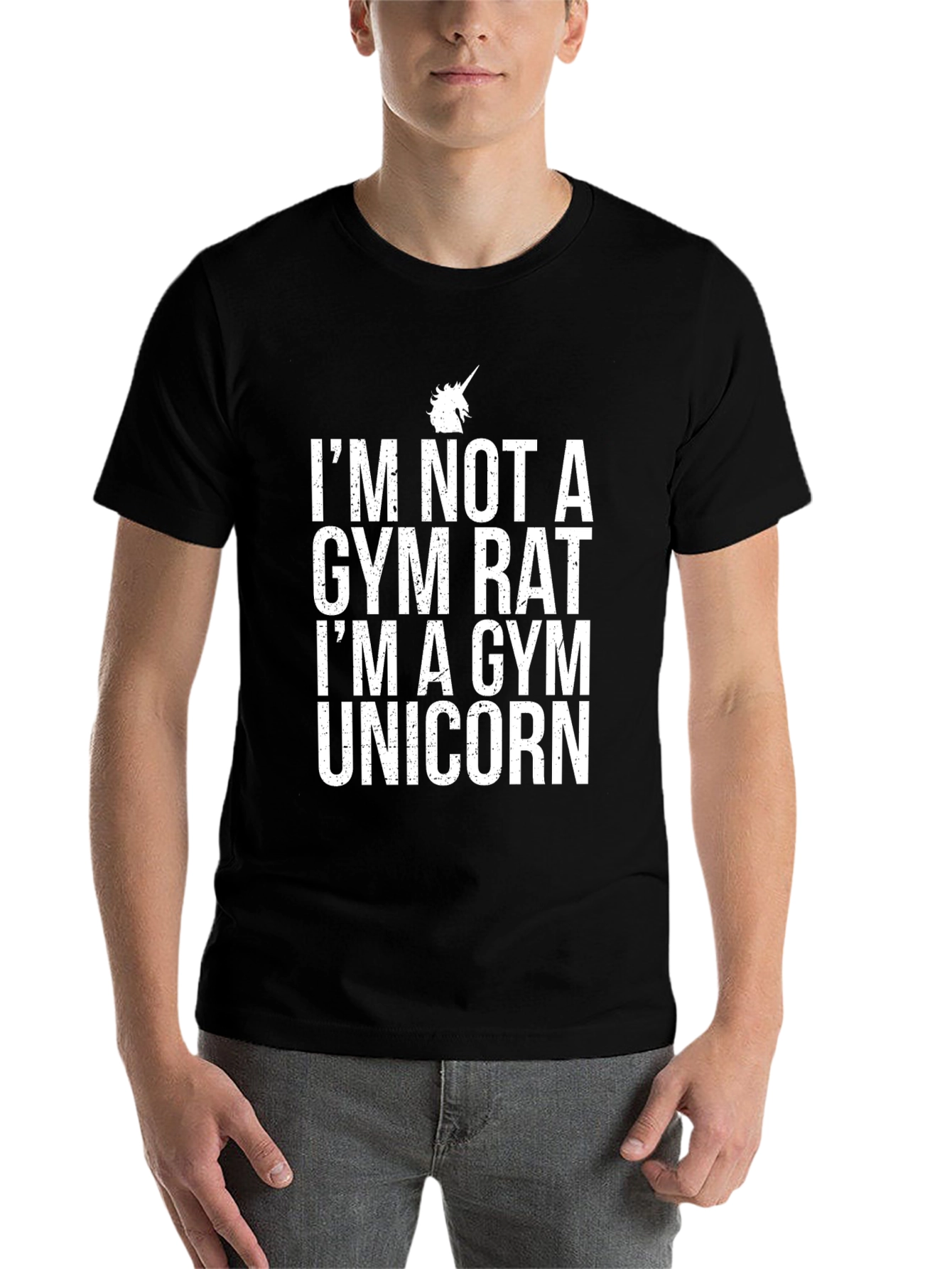 Gym Unicorn Graphic Tee - Black