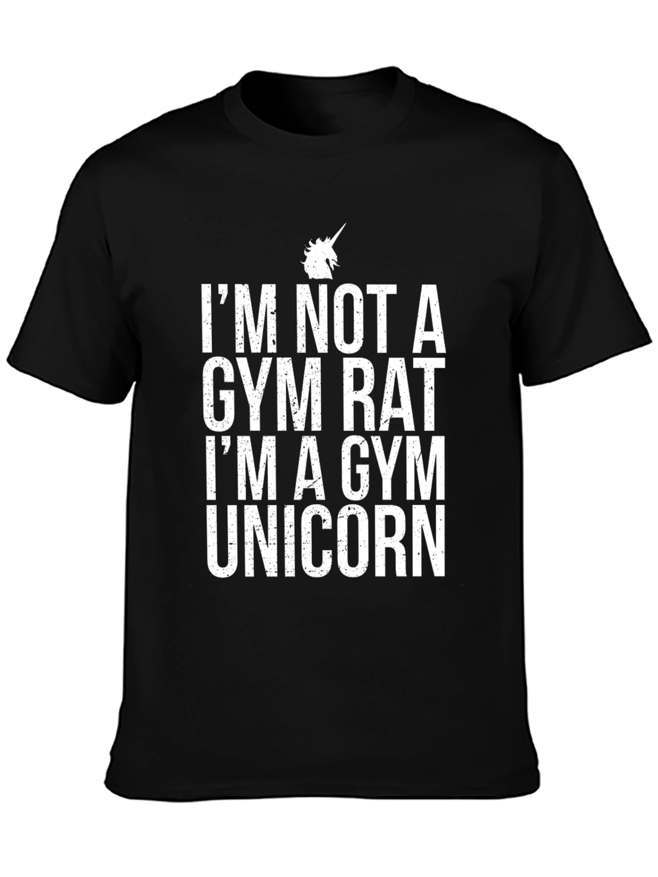 Gym Unicorn Graphic Tee - Black