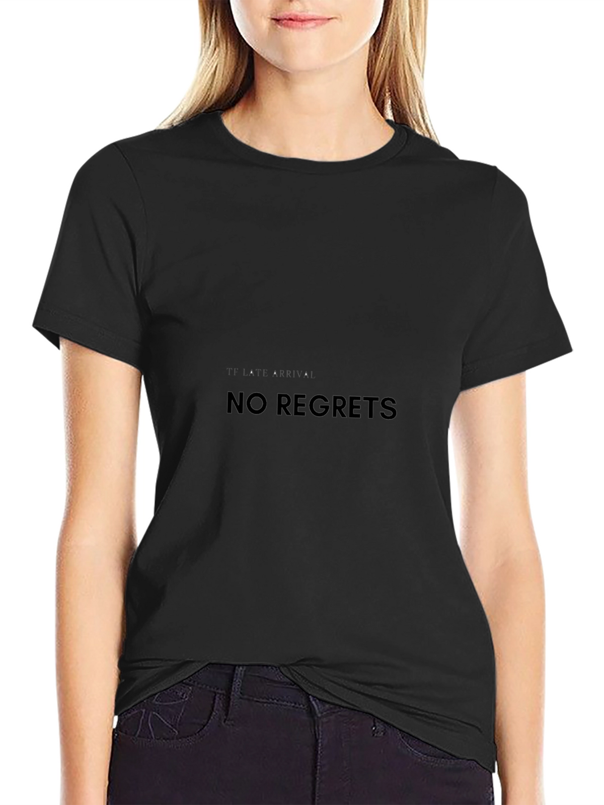 No Regrets Black Graphic Tee - Classic Style