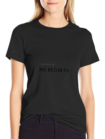 No Regrets Black Graphic Tee - Classic Style