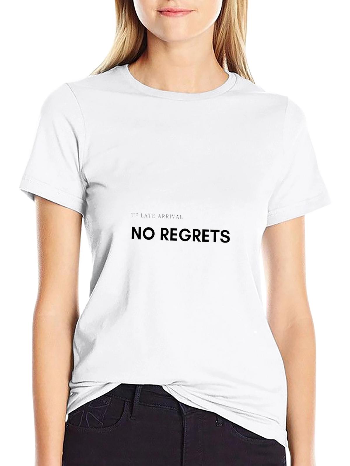 No Regrets Black Graphic Tee - Classic Style