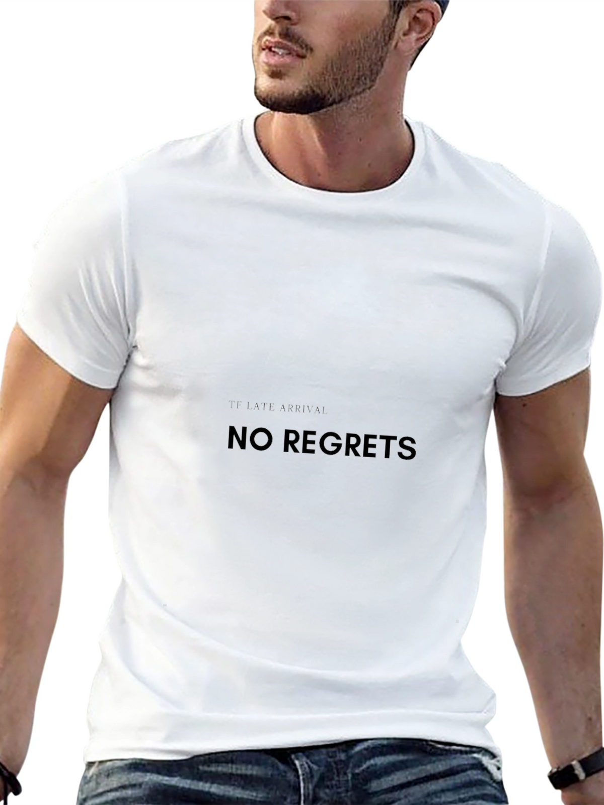 No Regrets Black Graphic Tee - Classic Style