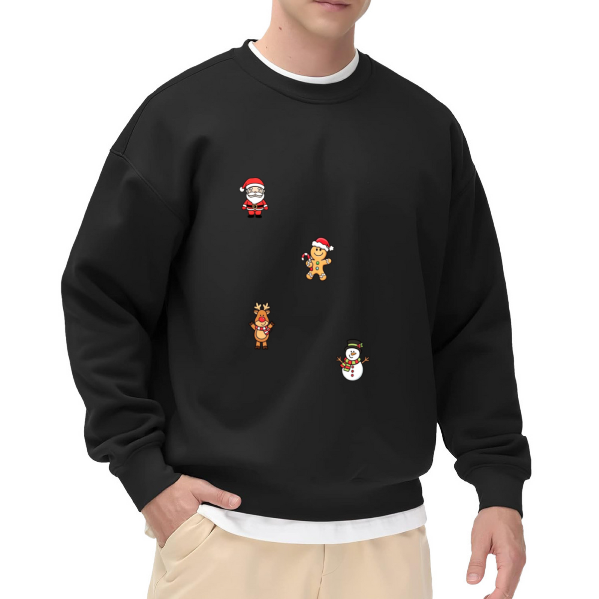 Cute Mini Christmas Cartoon Figure Sweatshirt