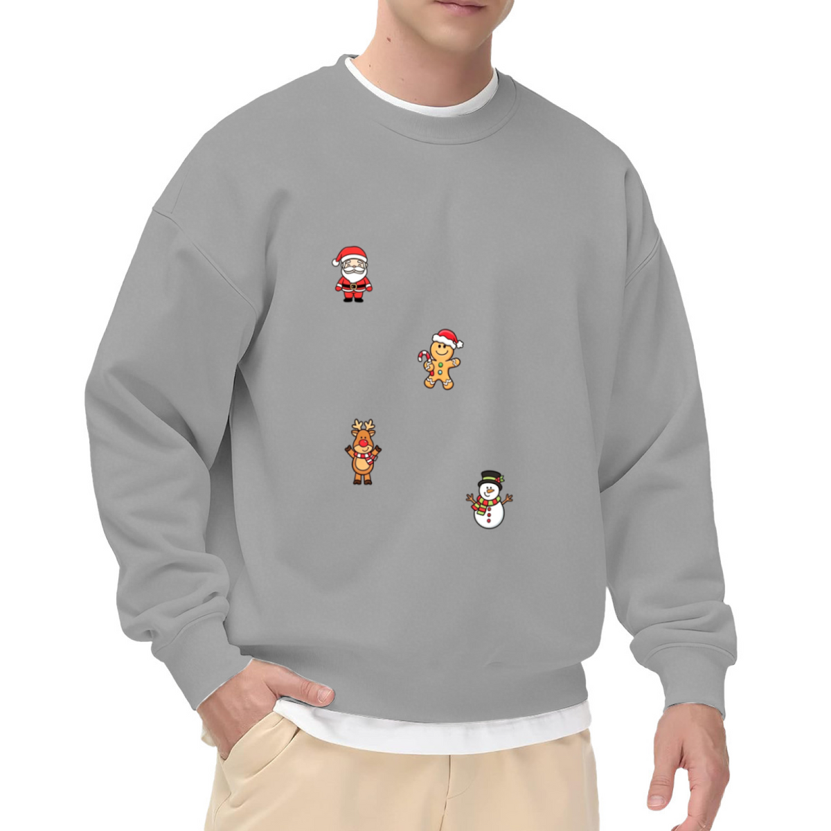Cute Mini Christmas Cartoon Figure Sweatshirt