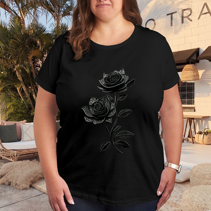 Sparkly Rhinestone Black Bow Coquette Style T-Shirt