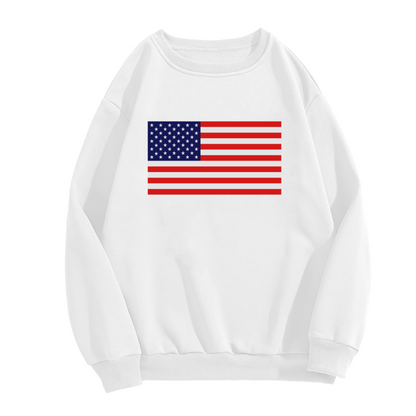 USA American Flag Patriotic Crewneck Sweatshirt