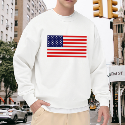 USA American Flag Patriotic Crewneck Sweatshirt