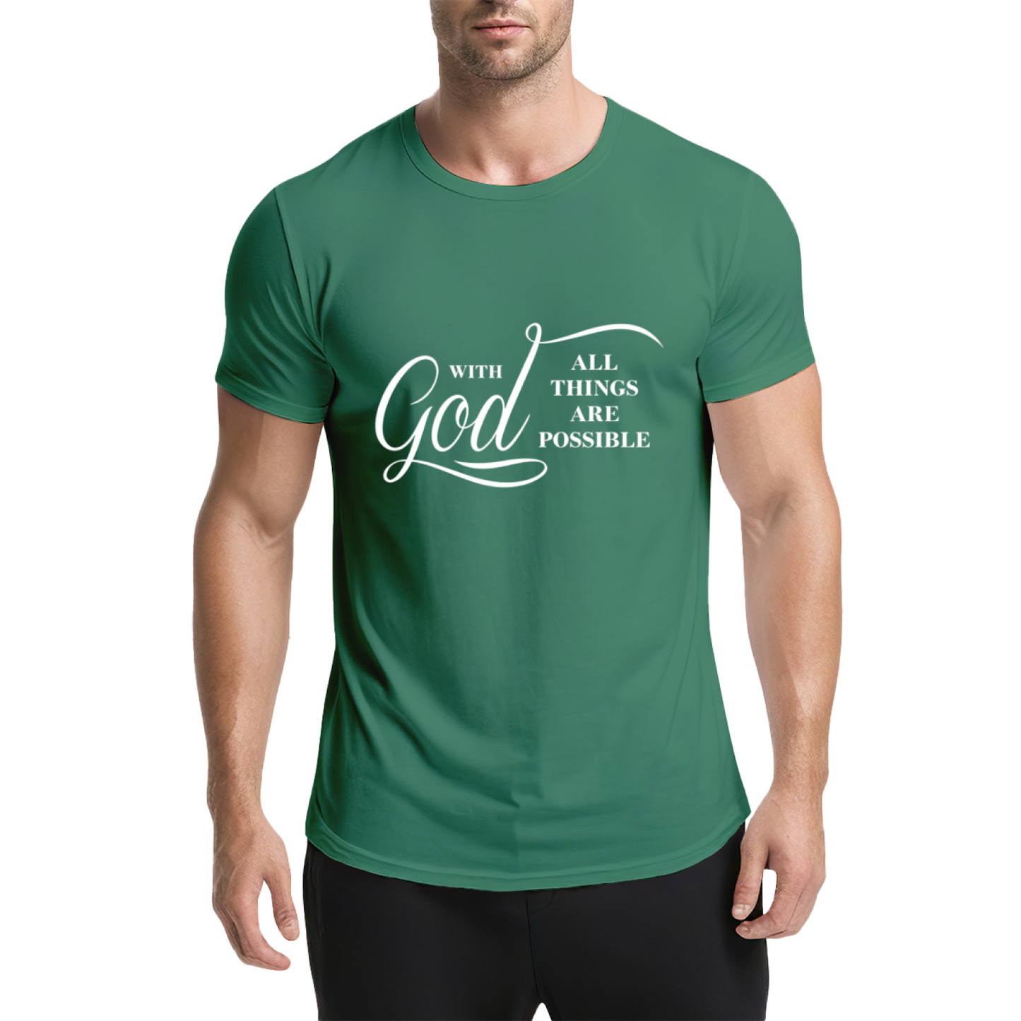 With God All Things Are Possible Faith Scripture Tee