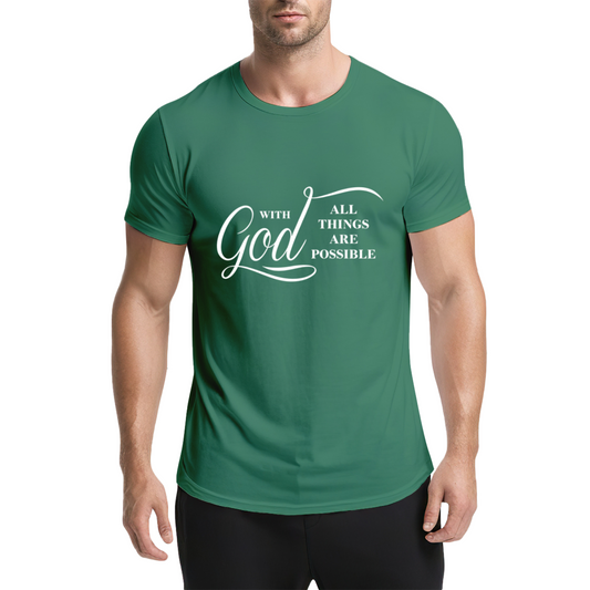 With God All Things Are Possible Faith Scripture Tee