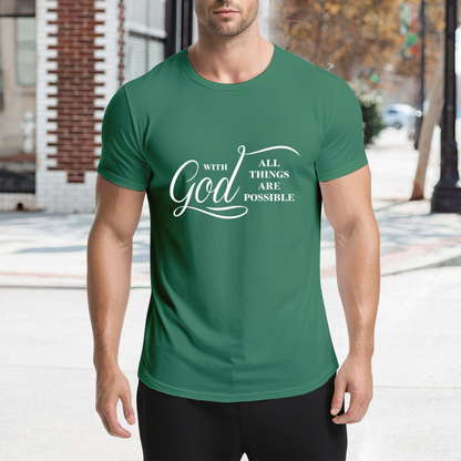 With God All Things Are Possible Faith Scripture Tee