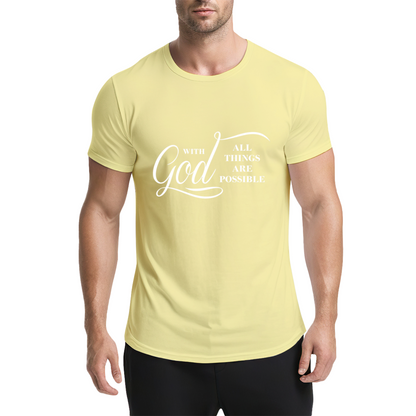 With God All Things Are Possible Faith Scripture Tee