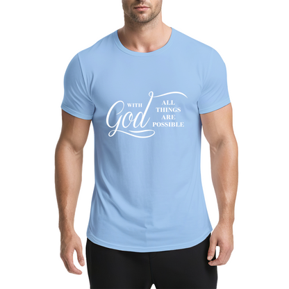 With God All Things Are Possible Faith Scripture Tee