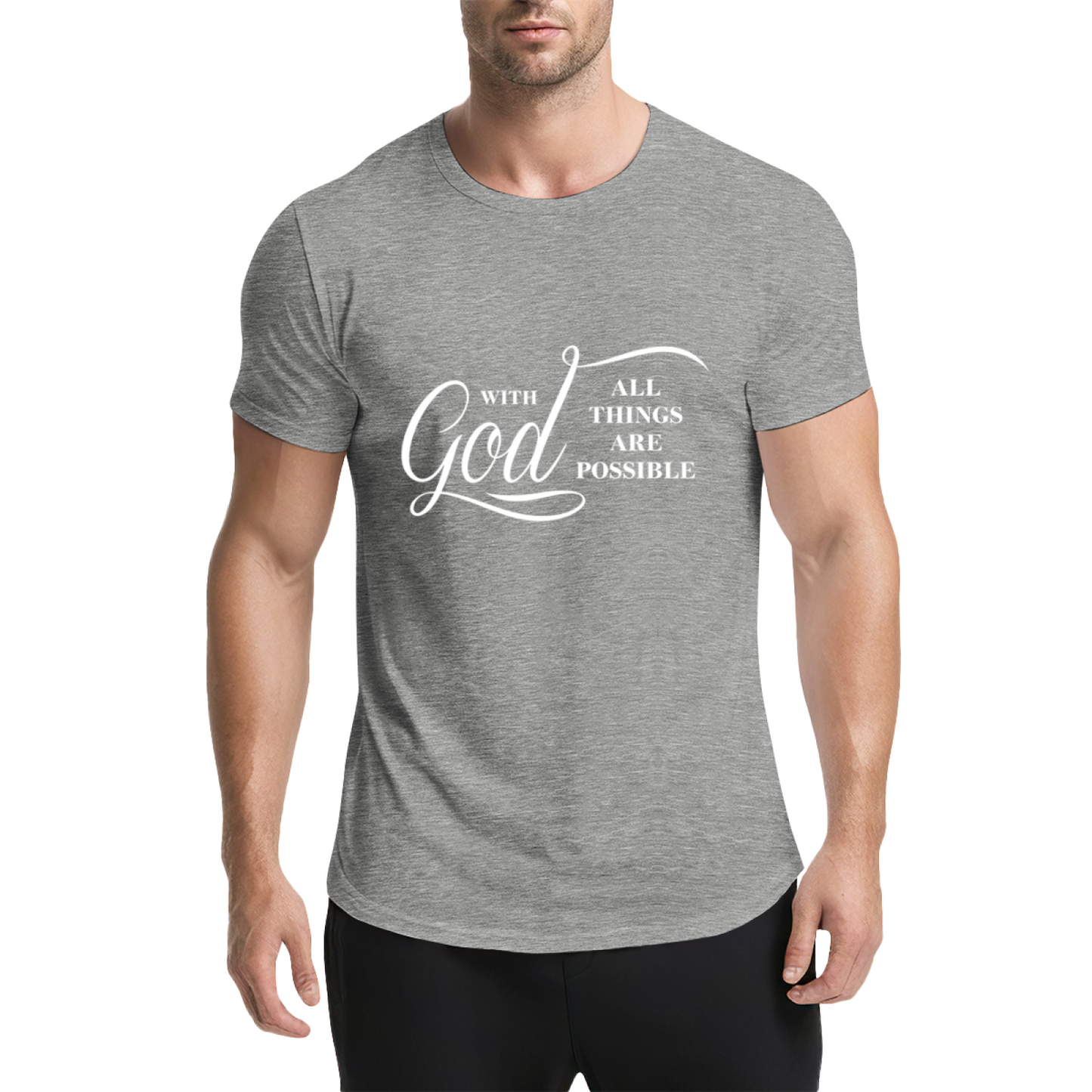 With God All Things Are Possible Faith Scripture Tee