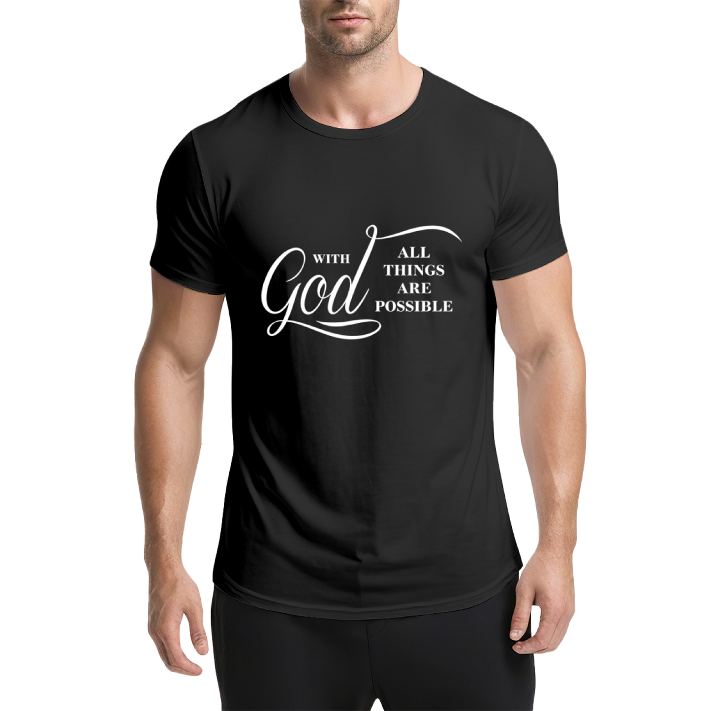 With God All Things Are Possible Faith Scripture Tee