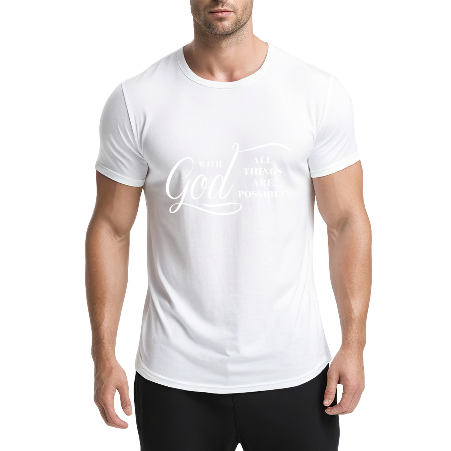 With God All Things Are Possible Faith Scripture Tee