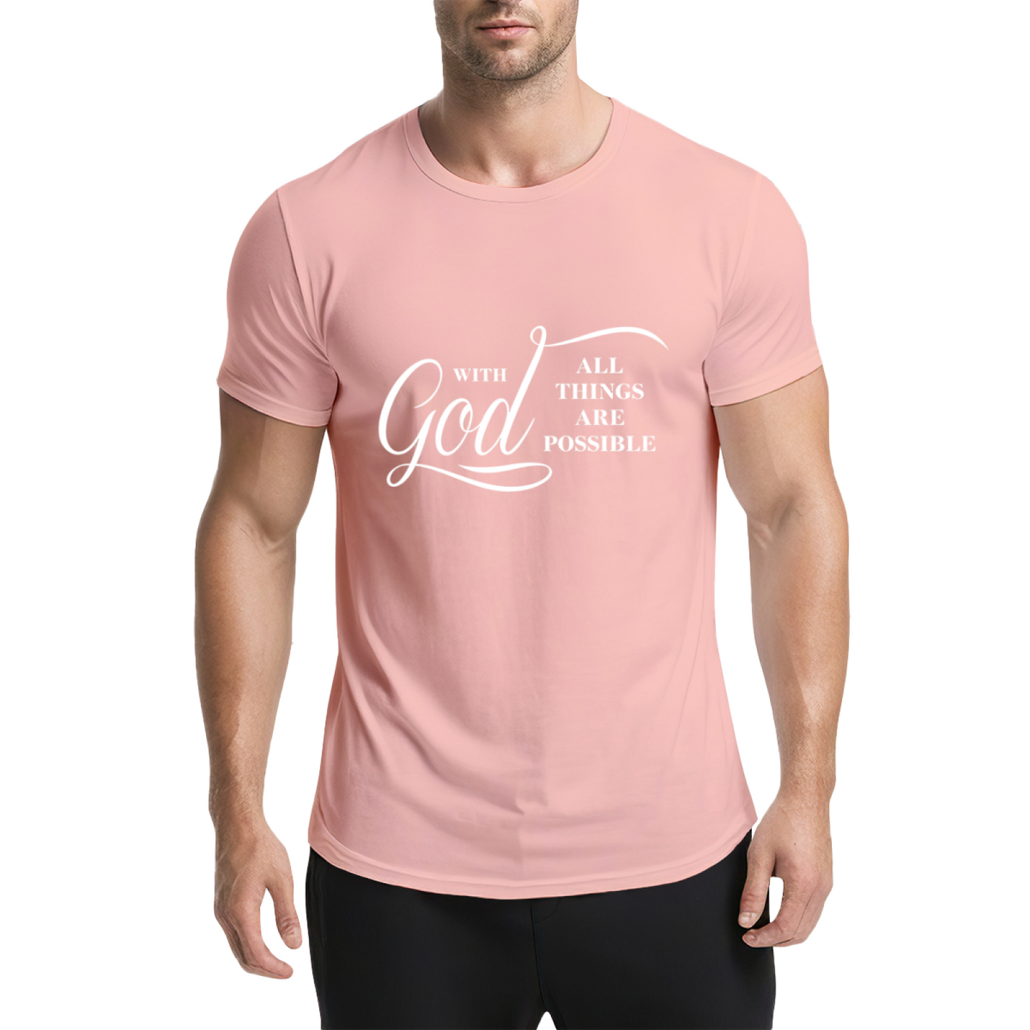 With God All Things Are Possible Faith Scripture Tee