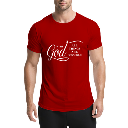 With God All Things Are Possible Faith Scripture Tee