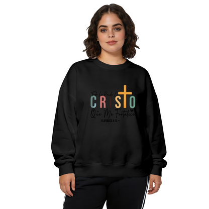 Spanish Cristo Faith Verse Inspirational Crewneck Sweatshirt