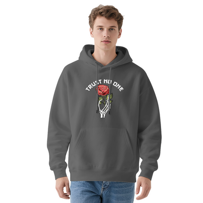 Trust No One Skeleton Hand & Rose Gothic Hoodie