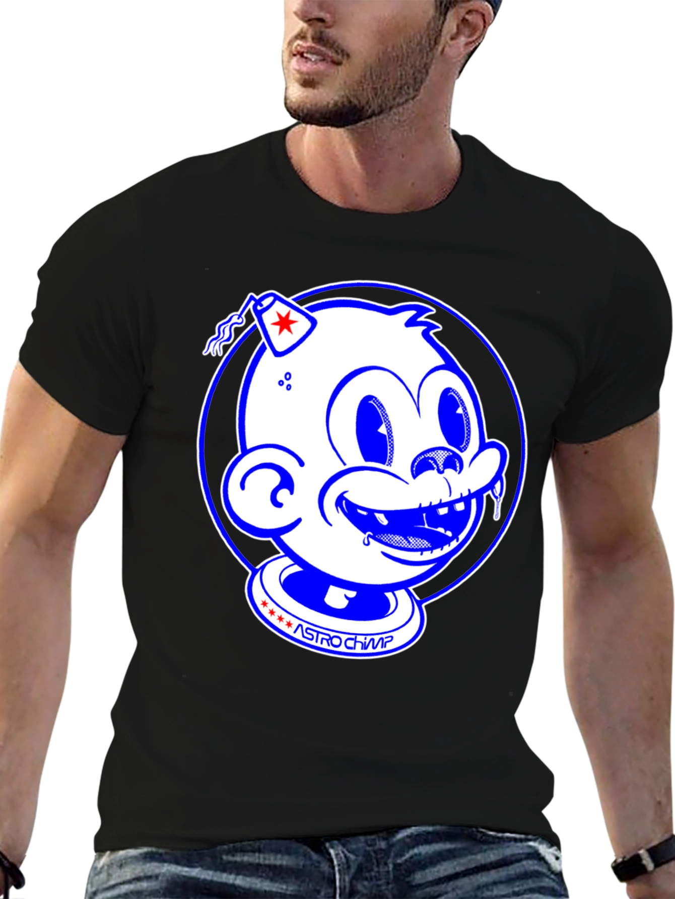 Astro Chimp Graphic Tee - Retro Style