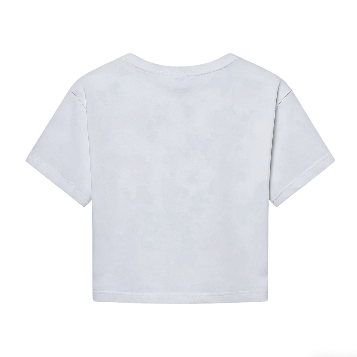 Leopard Print Heart EKG Heartbeat Light Gray Crop Top ¨C Trendy Y2K Casual Women Crop Tee
