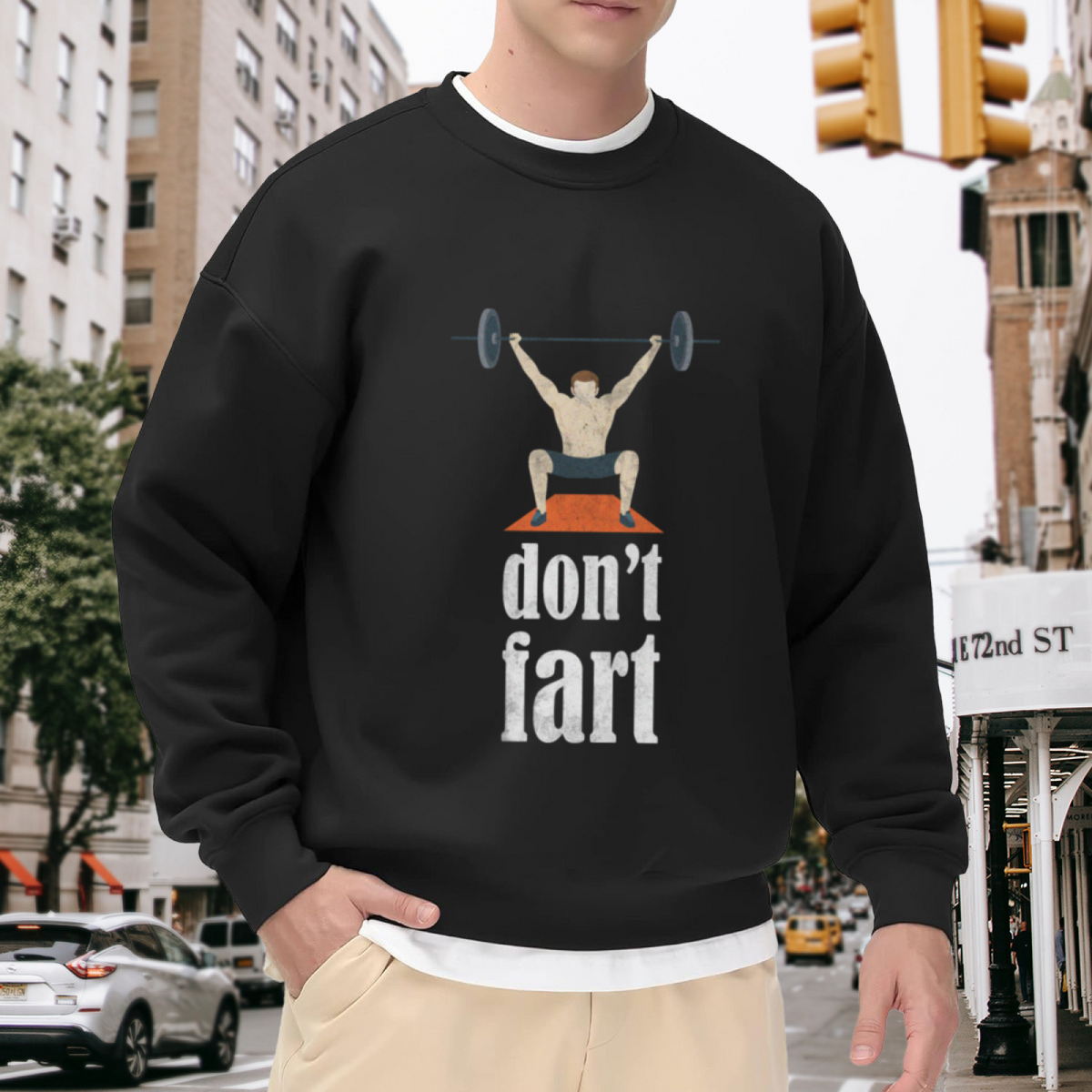 Don't Fart Weightlifting Gym Humor Crewneck Sweatshirt
