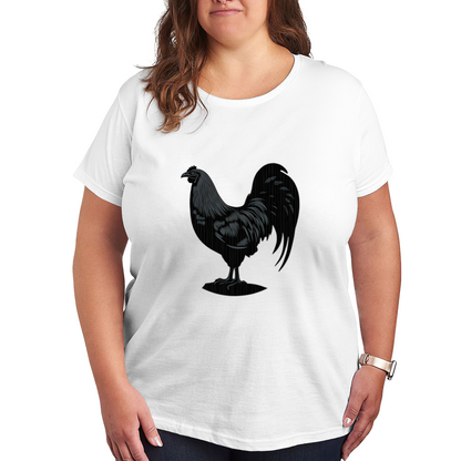 Classic Black Rooster Vintage Silhouette Tee