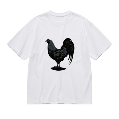 Classic Black Rooster Vintage Silhouette Tee