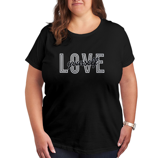 Minimal Red Heart Pocket Casual Women Tee